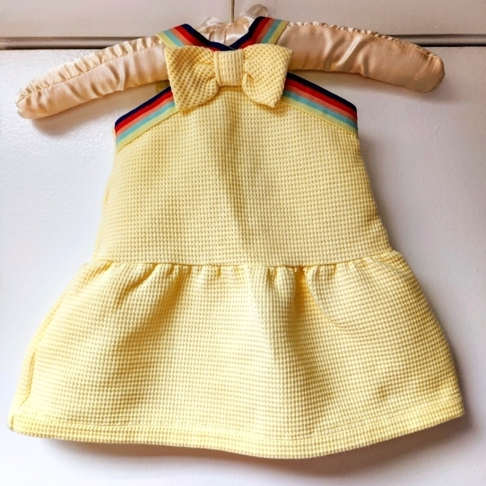 JANIE AND JACK Chic On And Off The Court Dropwaist Lemonade Halter Dress 6-12 M - Picture 3 of 13